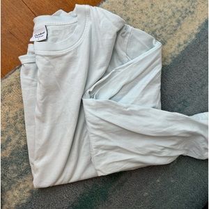 OUTDOOR VOICES cotton long sleeve light blue tee